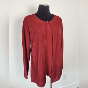 Vintage Jaclyn Smith Cardigan Sweater Set Maroon Burgundy Classy Formal Grandma